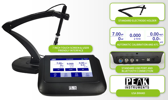 Labor-Hochpräzisions-Benktop-Kapazität-Touchscreen-PH-Meter mit 2-Punkte-Kalibrierung