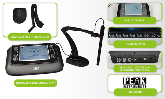 6.5-Zoll-LCD-Bildschirm Labor pH-mV-Meter mit ODM-Unterstützung und Auflösung 0.1/0.01pH
